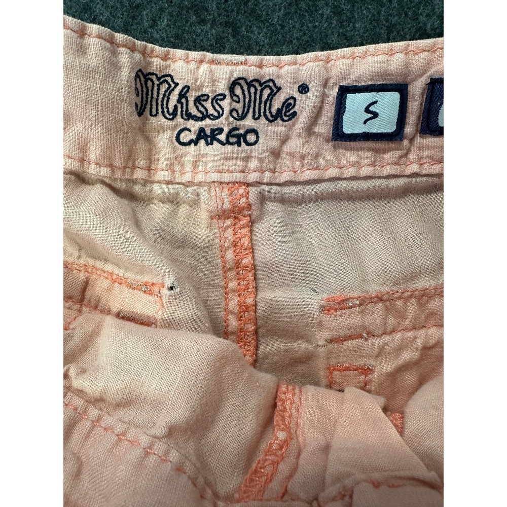 Miss Me Cargo 100% Linen Wide Leg Trouser Pants Coral Pink Small Lagonlook Beach - Picture 8 of 16